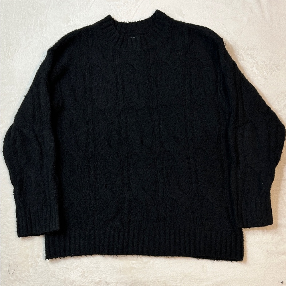 American Eagle Outfitters Black Cable Knit Sweater